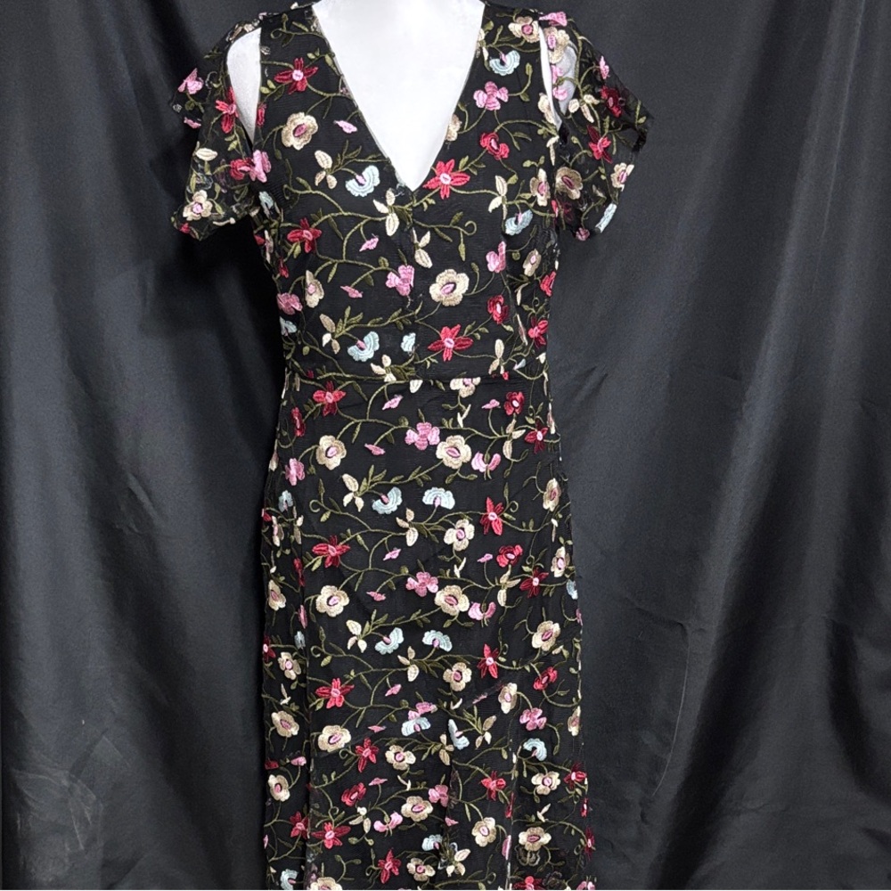 Sam Edelman Black Floral Midi Dress